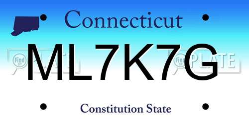 ML7K7G Connecticut License Plate