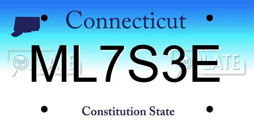 ML7S3E Connecticut License Plate