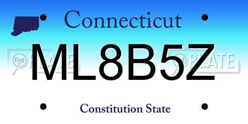 ML8B5Z Connecticut License Plate