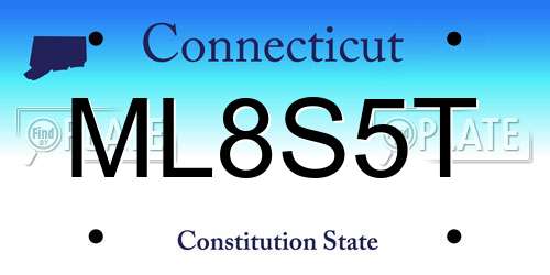 ML8S5T Connecticut License Plate