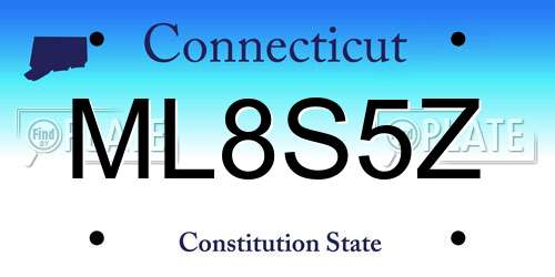 ML8S5Z Connecticut License Plate