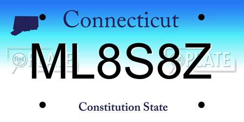 ML8S8Z Connecticut License Plate