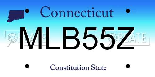 MLB55Z Connecticut License Plate