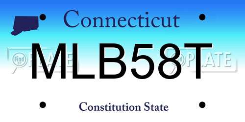 MLB58T Connecticut License Plate
