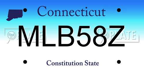 MLB58Z Connecticut License Plate
