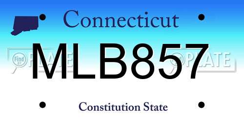 MLB857 Connecticut License Plate