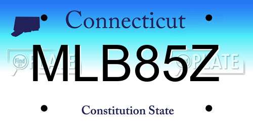 MLB85Z Connecticut License Plate