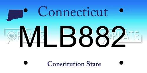 MLB882 Connecticut License Plate