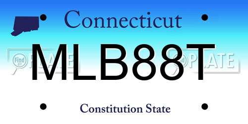 MLB88T Connecticut License Plate