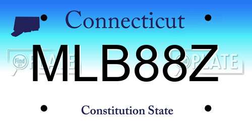 MLB88Z Connecticut License Plate