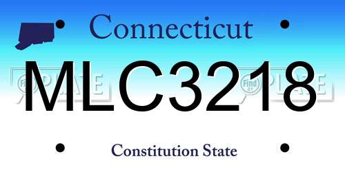 MLC3218 Connecticut License Plate