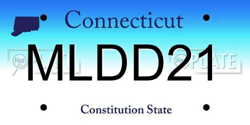 MLDD21 Connecticut License Plate