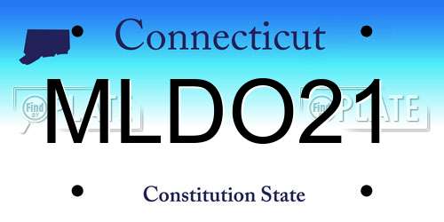 MLDO21 Connecticut License Plate