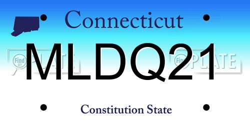 MLDQ21 Connecticut License Plate