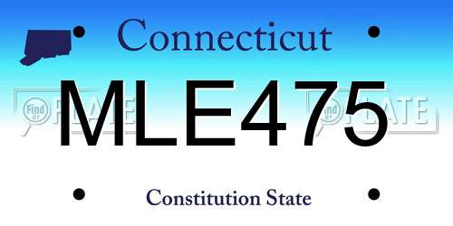 MLE475 Connecticut License Plate