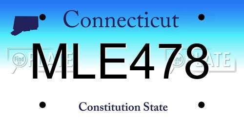 MLE478 Connecticut License Plate