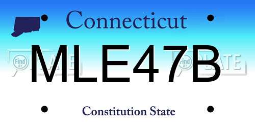 MLE47B Connecticut License Plate