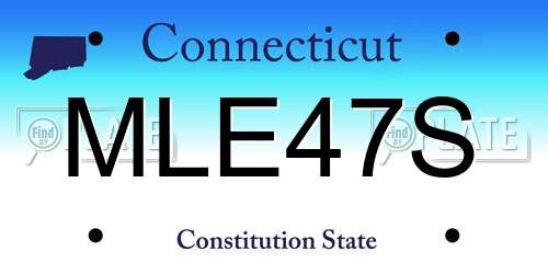 MLE47S Connecticut License Plate