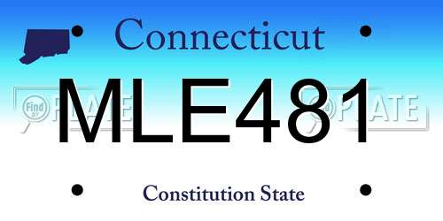 MLE481 Connecticut License Plate
