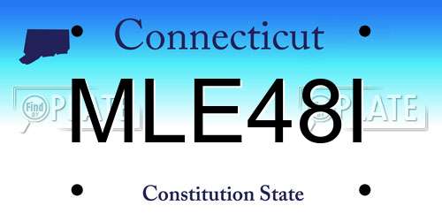 MLE48I Connecticut License Plate