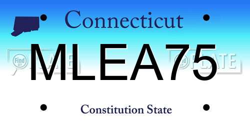MLEA75 Connecticut License Plate