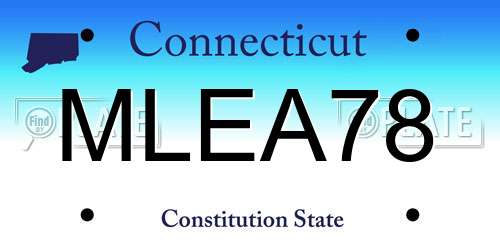 MLEA78 Connecticut License Plate