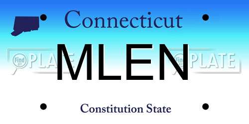 MLEN Connecticut License Plate