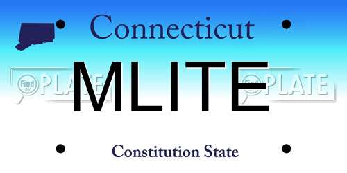 MLITE Connecticut License Plate