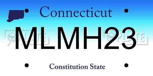MLMH23 Connecticut License Plate