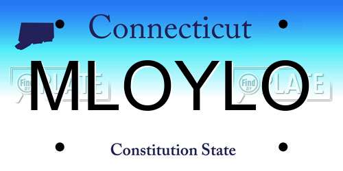 MLOYLO Connecticut License Plate