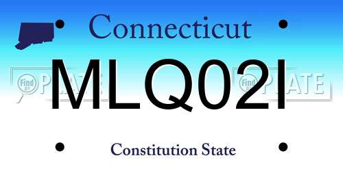 MLQ02I Connecticut License Plate