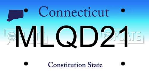MLQD21 Connecticut License Plate