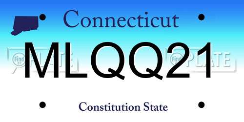 MLQQ21 Connecticut License Plate