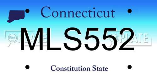 MLS552 Connecticut License Plate