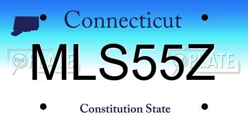 MLS55Z Connecticut License Plate