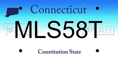 MLS58T Connecticut License Plate