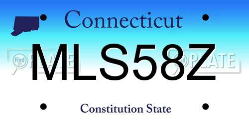 MLS58Z Connecticut License Plate
