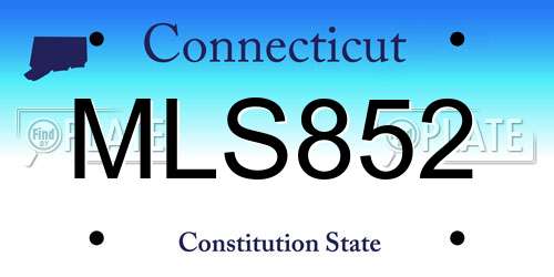 MLS852 Connecticut License Plate