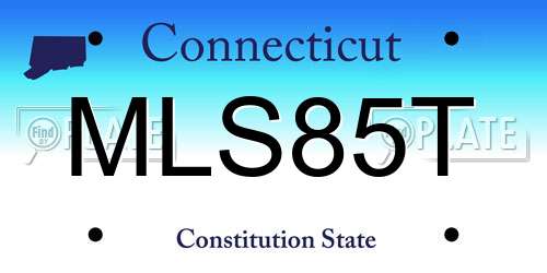 MLS85T Connecticut License Plate