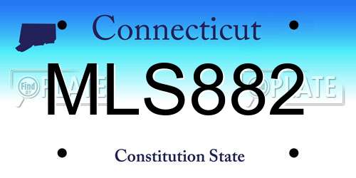 MLS882 Connecticut License Plate