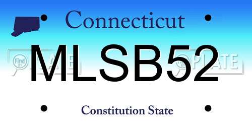 MLSB52 Connecticut License Plate