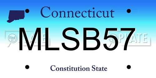 MLSB57 Connecticut License Plate