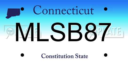 MLSB87 Connecticut License Plate