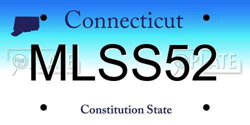 MLSS52 Connecticut License Plate