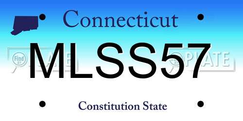 MLSS57 Connecticut License Plate