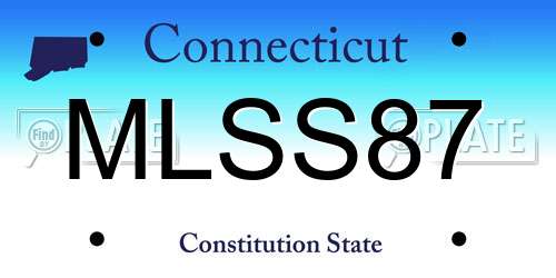 MLSS87 Connecticut License Plate
