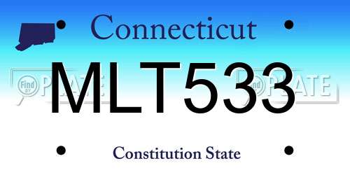 MLT533 Connecticut License Plate