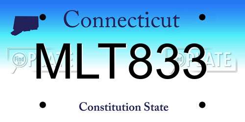 MLT833 Connecticut License Plate