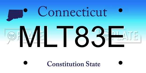 MLT83E Connecticut License Plate