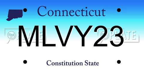 MLVY23 Connecticut License Plate